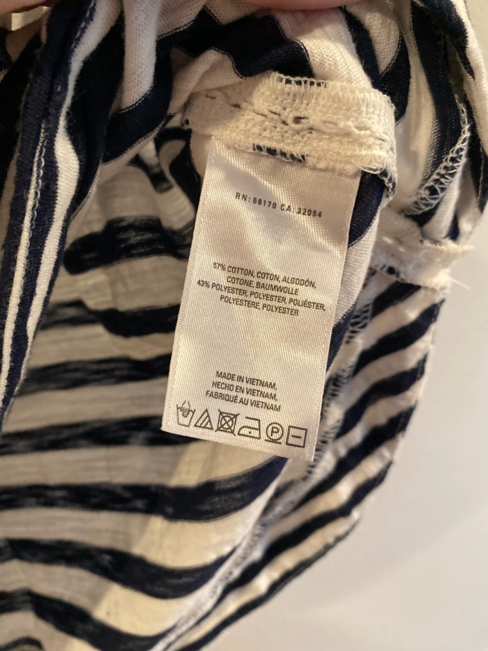 Anthropologie Blue & White Striped Tank Top with Polka Dot Pocket - Size L - Picture 3 of 10